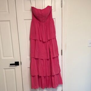 Revelry Poppy Chiffon Dress Pink